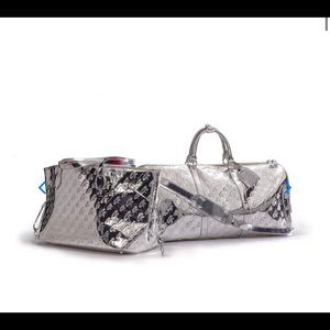 Glamaholic Silver monogram tote and duffel bag